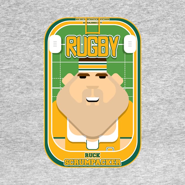 Rugby Gold and Green - Ruck Scrumpacker - Bob version by Boxedspapercrafts